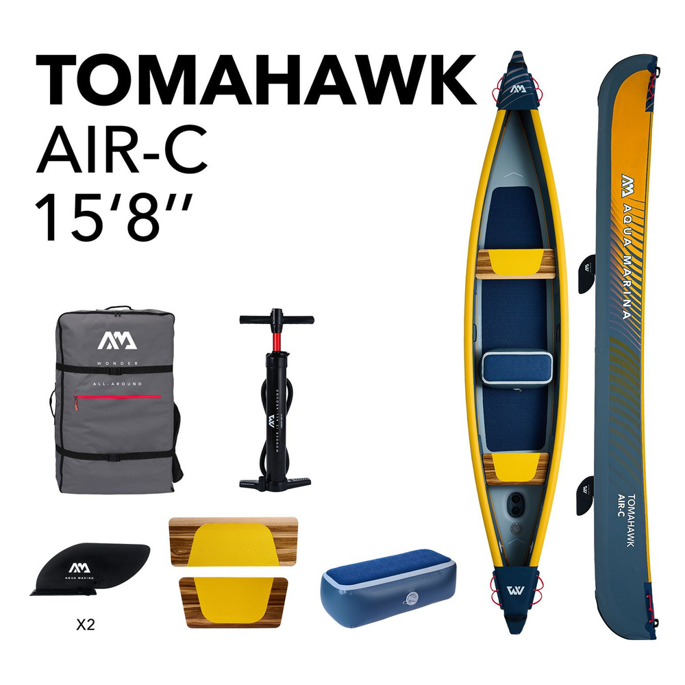 Купить Каноэ надувное трехместное AQUAMARINA TOMAHAWK Air-C 2024 в интернет-магазине Epicboardshop